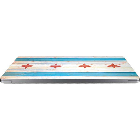 Chicago Flag Light Wood Universal Laptop 13in (10.6 x 7.6in) Skin