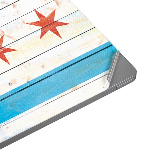Chicago Flag Light Wood Universal Laptop 16.6in (13.4 x 9.7in) Skin