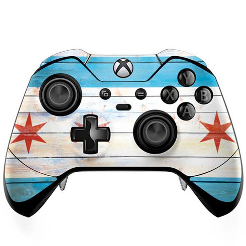 Chicago Flag Light Wood Xbox One Elite Controller Skin