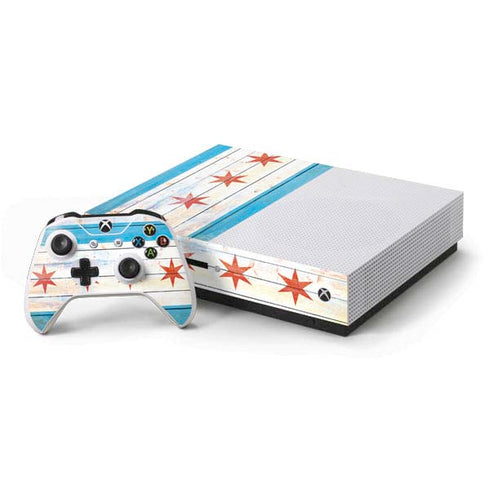 Chicago Flag Light Wood Xbox One Skins