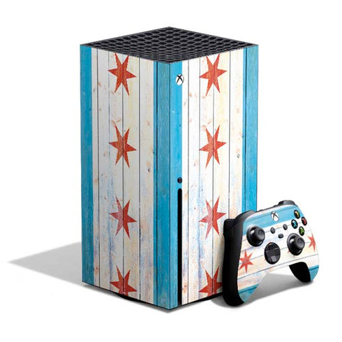 Chicago Flag Light Wood Xbox Series X Bundle Skin