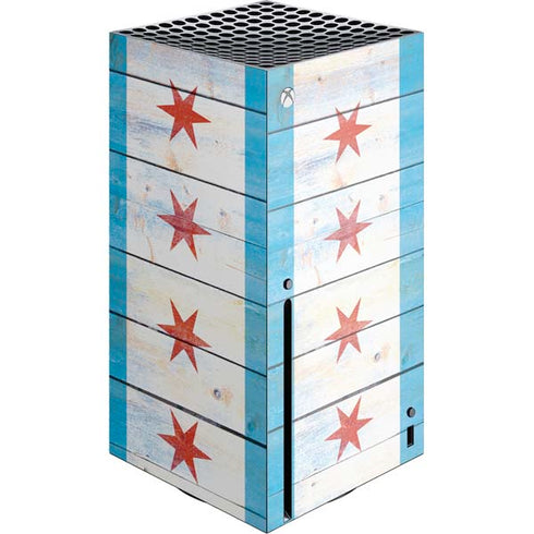 Chicago Flag Light Wood Xbox Series X Console Skin