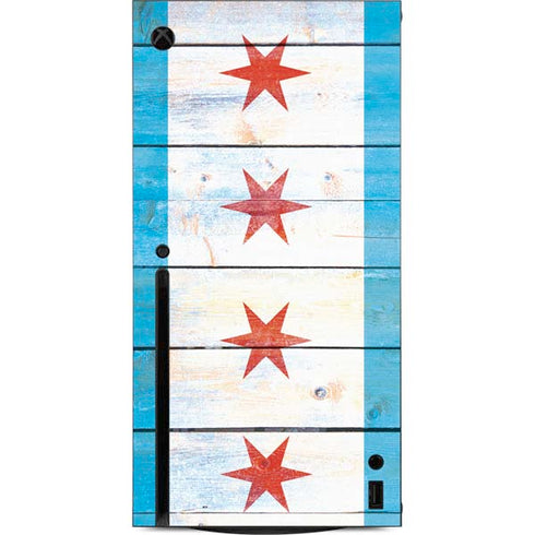 Chicago Flag Light Wood Xbox Series X Console Skin