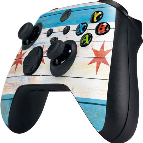 Chicago Flag Light Wood Xbox Series X Controller Skin
