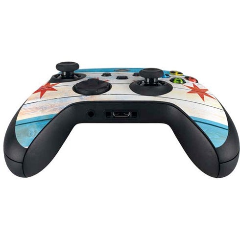 Chicago Flag Light Wood Xbox Series X Controller Skin