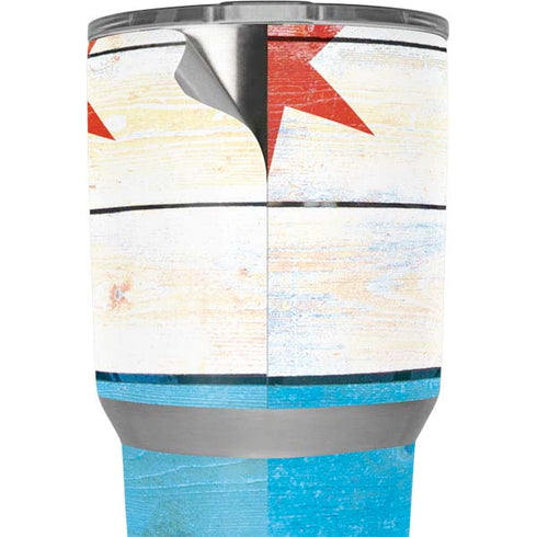 Chicago Flag Light Wood Yeti 30oz Rambler Tumbler Skin