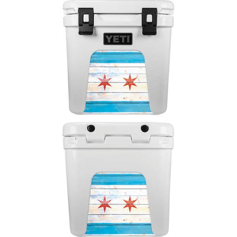 Chicago Flag Light Wood YETI Roadie 24 Hard Cooler Skin