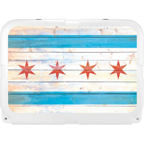 Chicago Flag Light Wood YETI Tundra 35 Hard Cooler Skin