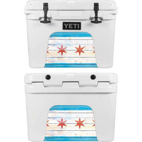 Chicago Flag Light Wood YETI Tundra 35 Hard Cooler Skin