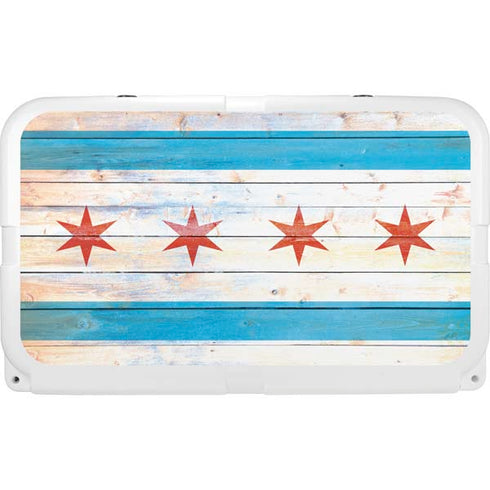 Chicago Flag Light Wood YETI Tundra 45 Hard Cooler Skin