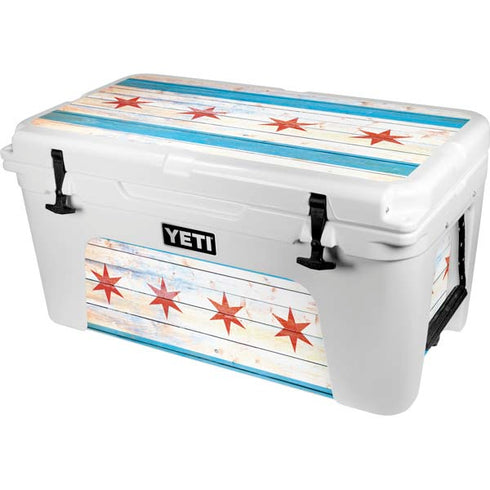 Chicago Flag Light Wood YETI Tundra 65 Hard Cooler Skin