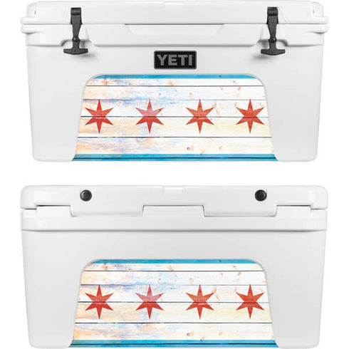 Chicago Flag Light Wood YETI Tundra 65 Hard Cooler Skin