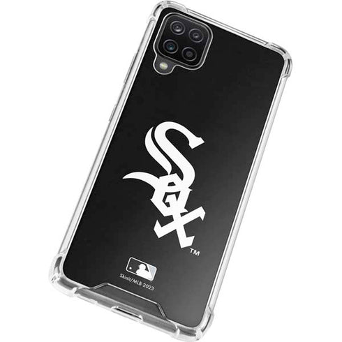 MLB Chicago White Sox - Solid Distressed Galaxy A12 Clear Case