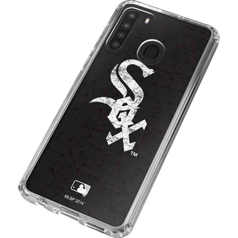 MLB Chicago White Sox - Solid Distressed Galaxy A21 Clear Case