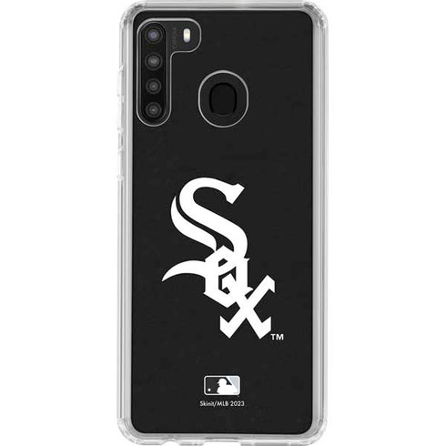 MLB Chicago White Sox - Solid Distressed Galaxy A21 Clear Case