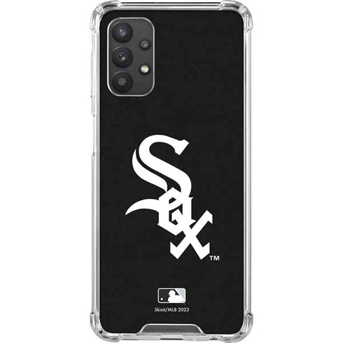 MLB Chicago White Sox - Solid Distressed Galaxy A32 5G Clear Case