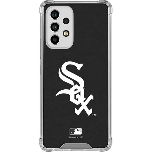 MLB Chicago White Sox - Solid Distressed Galaxy A53 5G Clear Case