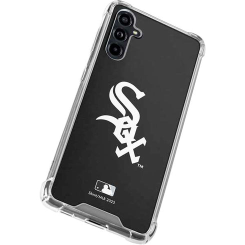 MLB Chicago White Sox - Solid Distressed Galaxy A54 5G Clear Case