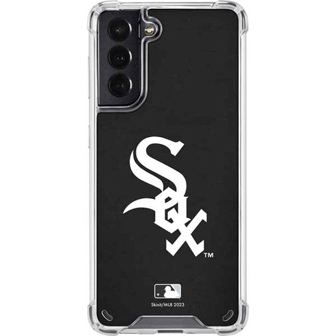 MLB Chicago White Sox - Solid Distressed Galaxy S21 5G Clear Case
