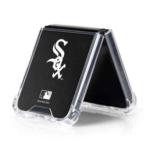 MLB Chicago White Sox - Solid Distressed Galaxy Z Flip5 5G Clear Case