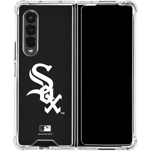 MLB Chicago White Sox - Solid Distressed Galaxy Z Fold4 5G Clear Case