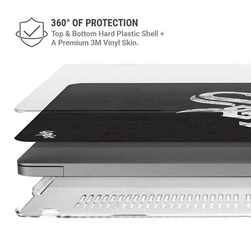 MLB Chicago White Sox - Solid Distressed MacBook Pro 16in (2021-25) Case plus Skin