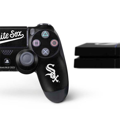 MLB Chicago White Sox - Solid Distressed PS4 Console and Controller Bundle Skin