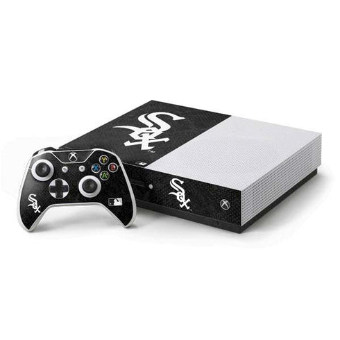 MLB Chicago White Sox Dark Wash Xbox One S Console and Controller Bundle Skin