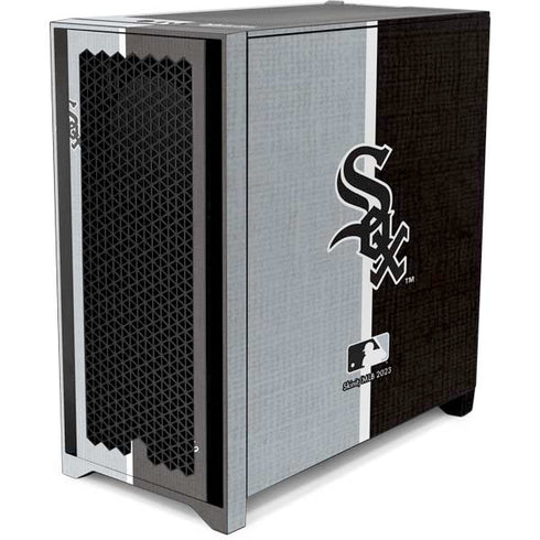MLB Chicago White Sox Split Corsair 4000D Tempered Glass Mid-Tower ATX Case Skin