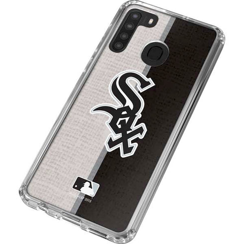 MLB Chicago White Sox Split Galaxy A21 Clear Case