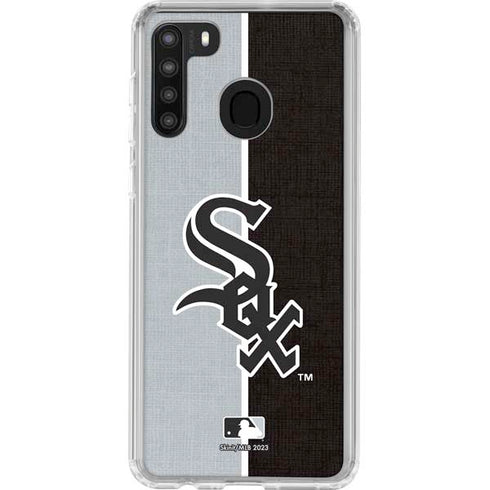 MLB Chicago White Sox Split Galaxy A21 Clear Case