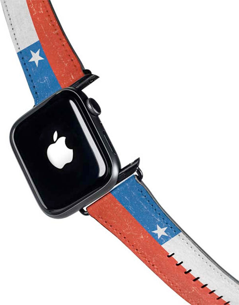 Chile Flag Distressed Apple Watch Band 42-44mm