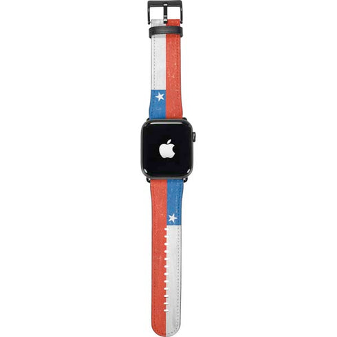 Chile Flag Distressed Apple Watch Band 42-44mm