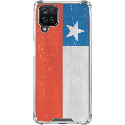 Chile Flag Distressed Galaxy A12 Clear Case