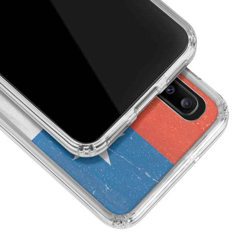 Chile Flag Distressed Galaxy A30 Clear Case