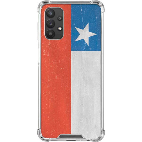 Chile Flag Distressed Galaxy A32 5G Clear Case