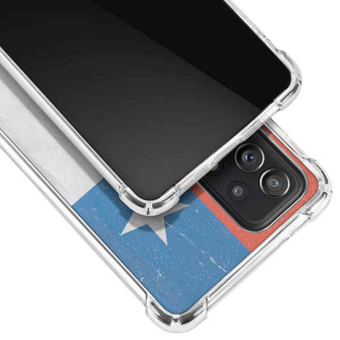 Chile Flag Distressed Galaxy A52 5G Clear Case