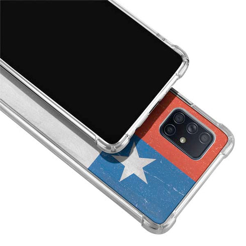 Chile Flag Distressed Galaxy A71 5G Clear Case