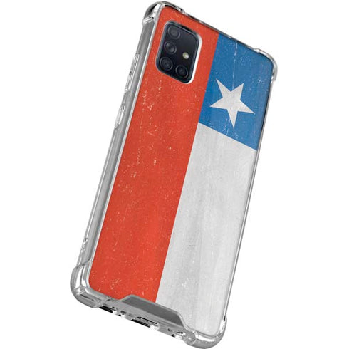 Chile Flag Distressed Galaxy A71 5G Clear Case