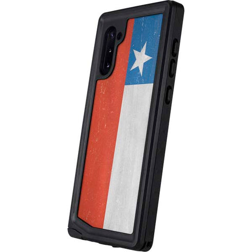 Chile Flag Distressed Galaxy Note 10 Waterproof Case