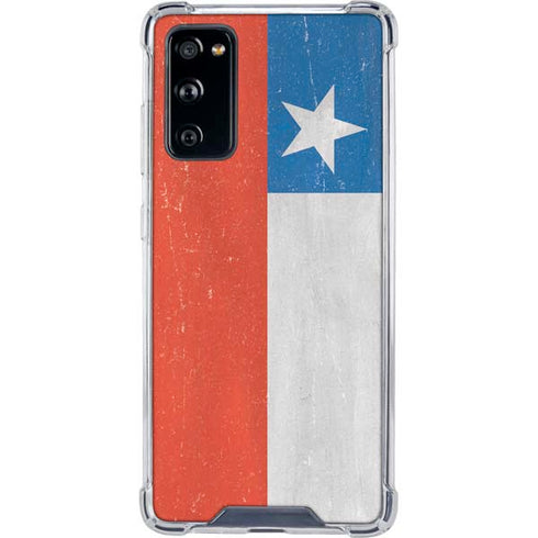 Chile Flag Distressed Galaxy S20 FE Clear Case