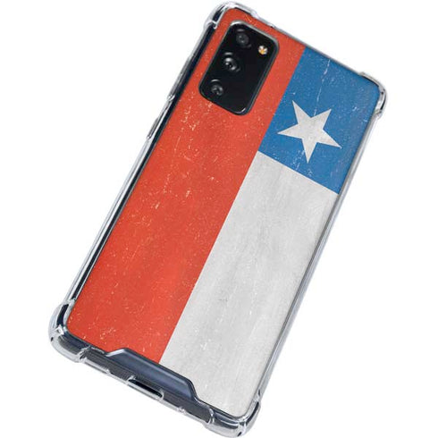 Chile Flag Distressed Galaxy S20 FE Clear Case