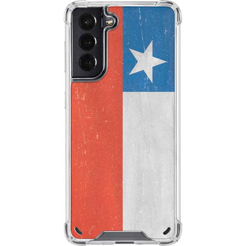 Chile Flag Distressed Galaxy S21 5G Clear Case