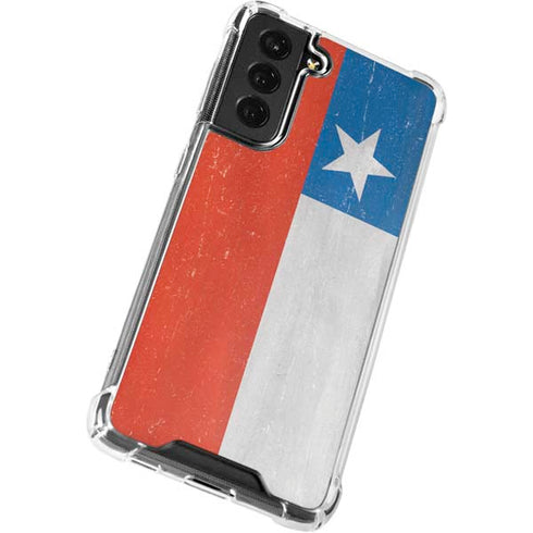 Chile Flag Distressed Galaxy S21 FE Clear Case