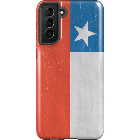 Chile Flag Distressed Galaxy S21 FE Pro Case