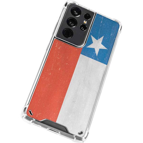 Chile Flag Distressed Galaxy S21 Ultra 5G Clear Case