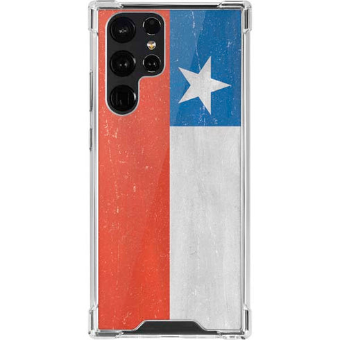Chile Flag Distressed Galaxy S22 Ultra Clear Case