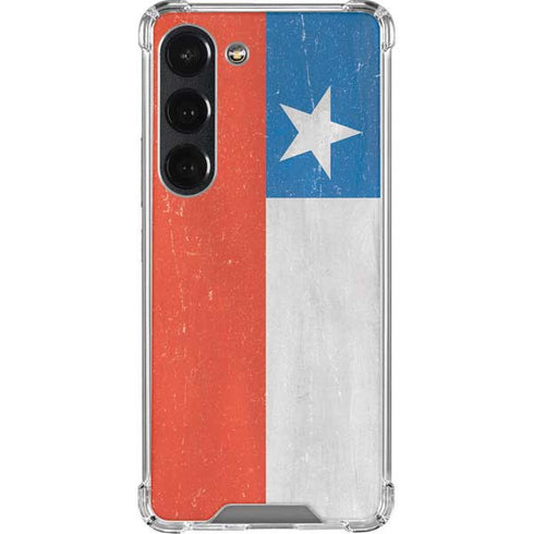 Chile Flag Distressed Galaxy S23 Clear Case