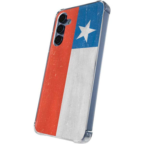 Chile Flag Distressed Galaxy S24 Clear Case