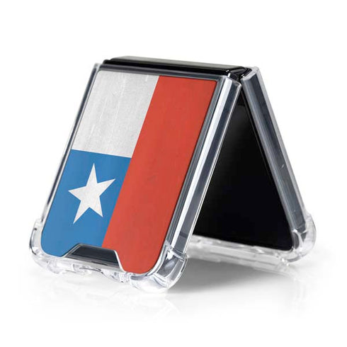 Chile Flag Distressed Galaxy Z Flip5 5G Clear Case